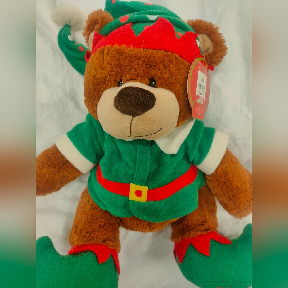 Belk 2012 Belkie Elf 16" Teddy Bear Holiday Plush Toy & also a Belkie2002 friend
